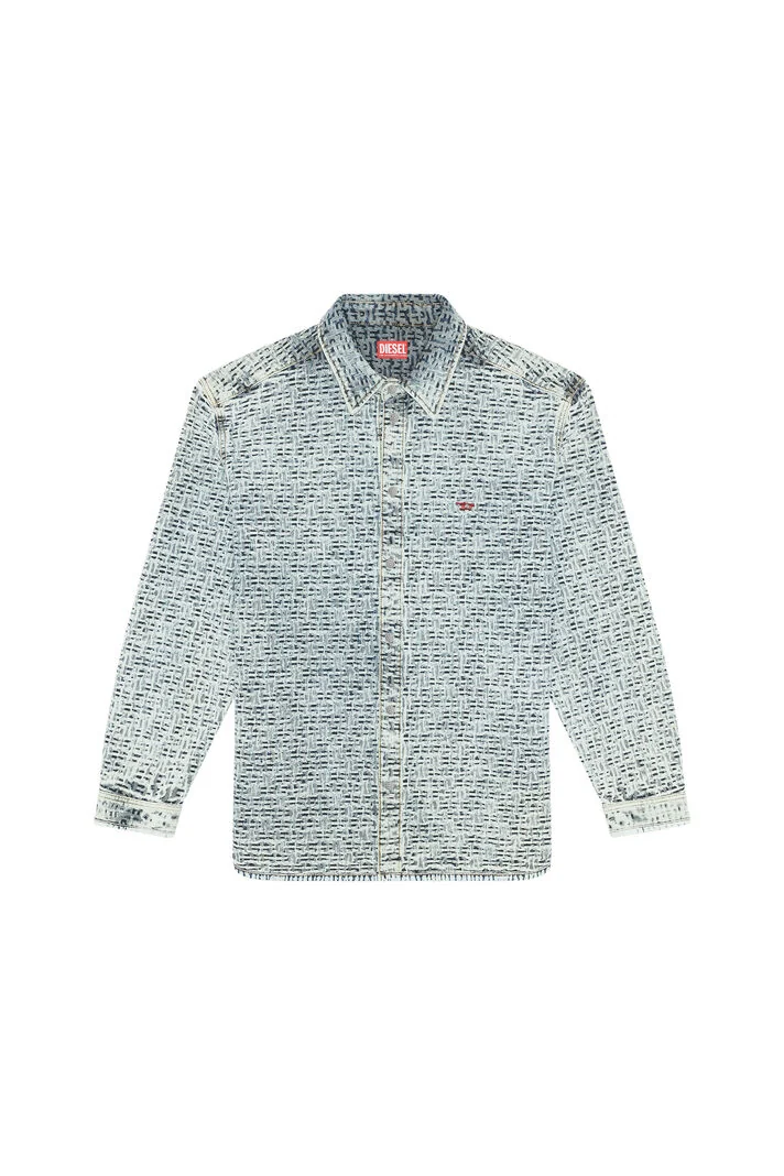 A09605_0EMAA_01_I Diesel patterned denim jacket blue - تصویر 1